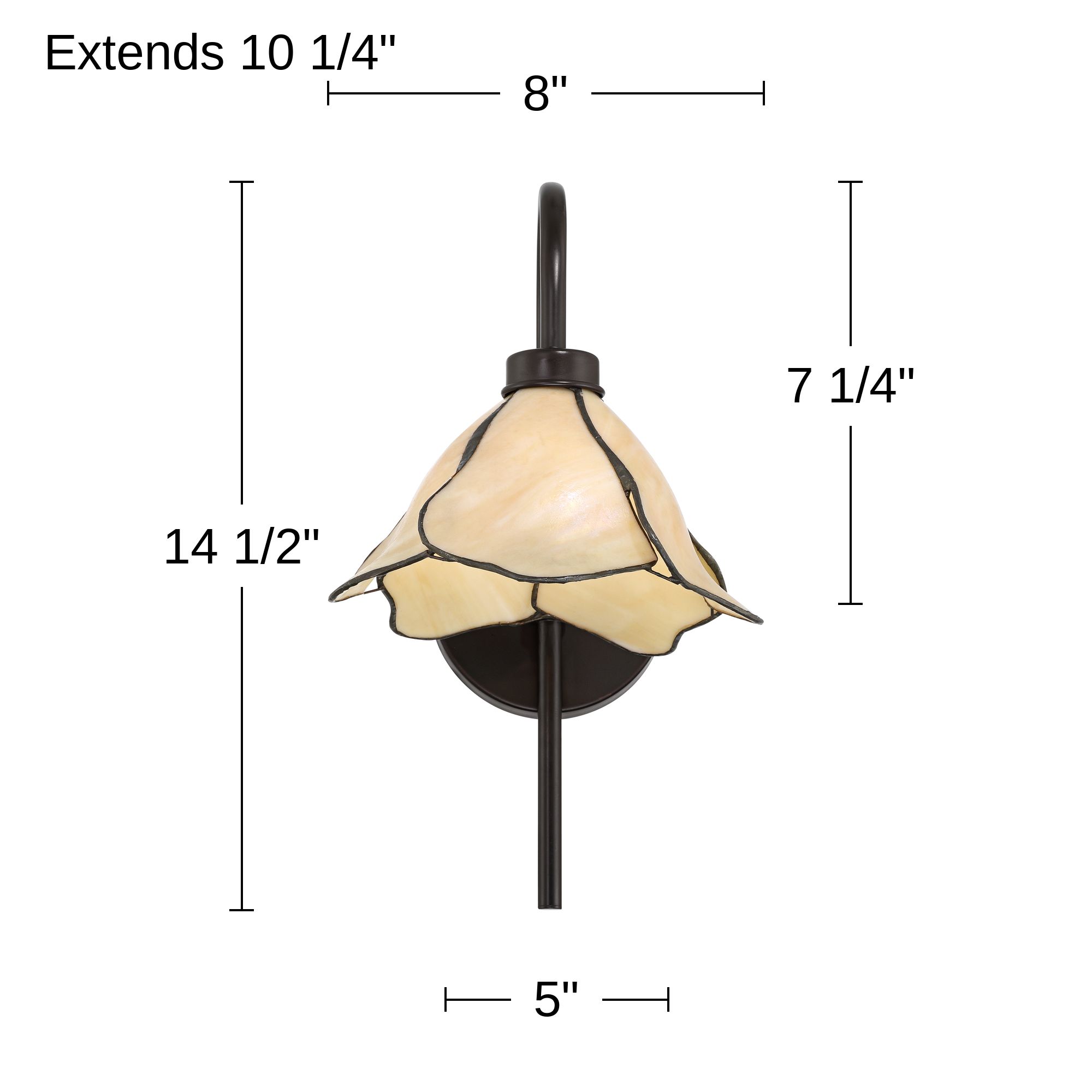 Possini Euro Petals 14 1/2" High Tiffany-Style Art Glass Wall Sconce