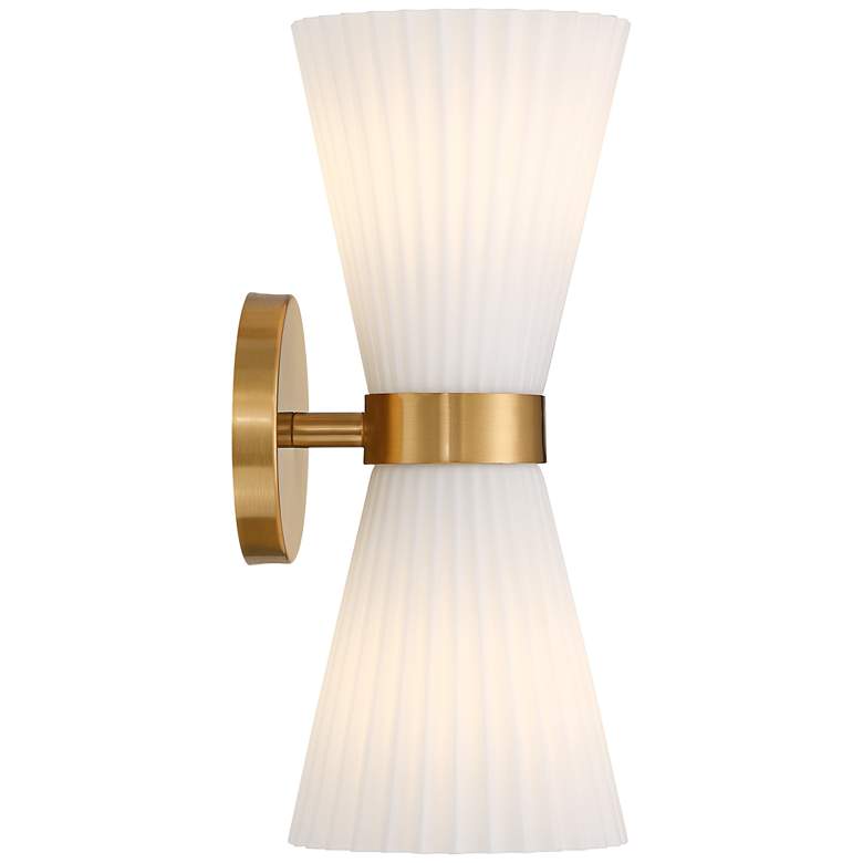 Image 7 Possini Euro Peter 14" High Warm Brass 2-Light Wall Sconce Set of 2 more views