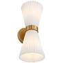 Possini Euro Peter 14" High Warm Brass 2-Light Wall Sconce Set of 2