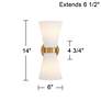 Possini Euro Peter 14" High Warm Brass 2-Light Wall Sconce Set of 2