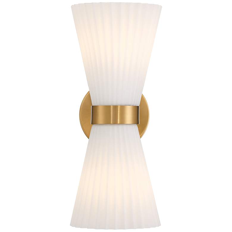 Image 5 Possini Euro Peter 14" High Warm Brass 2-Light Wall Sconce more views