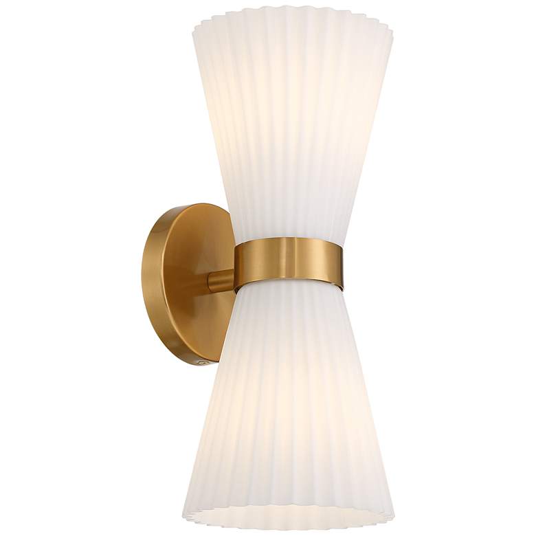 Image 7 Possini Euro Peter 14" High Warm Brass 2-Light Wall Sconce more views