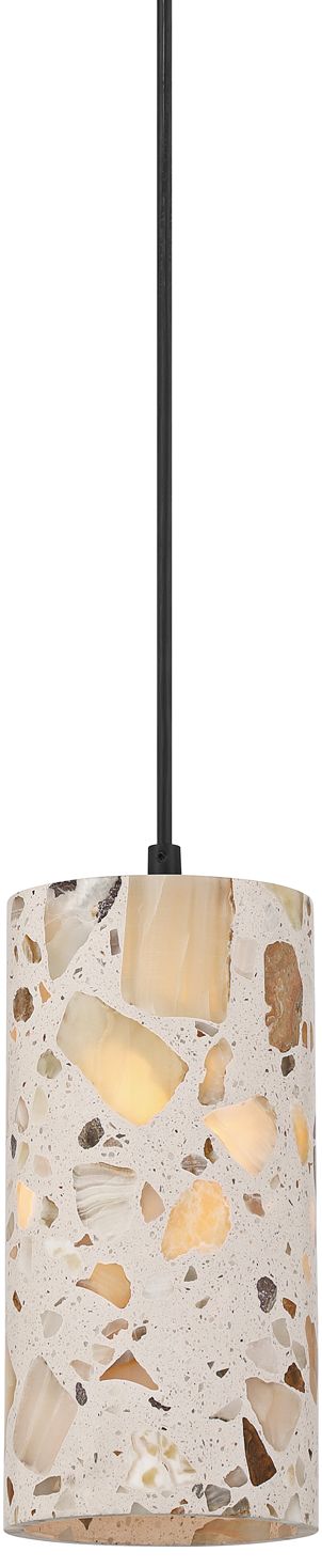Image 2 Possini Euro Petroglyph 5" Wide Natural Stone Mini-Pendant Light