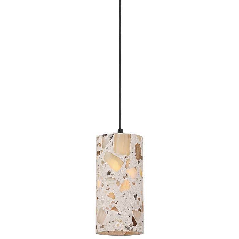 Image 2 Possini Euro Petroglyph 5" Wide Natural Stone Mini-Pendant Light