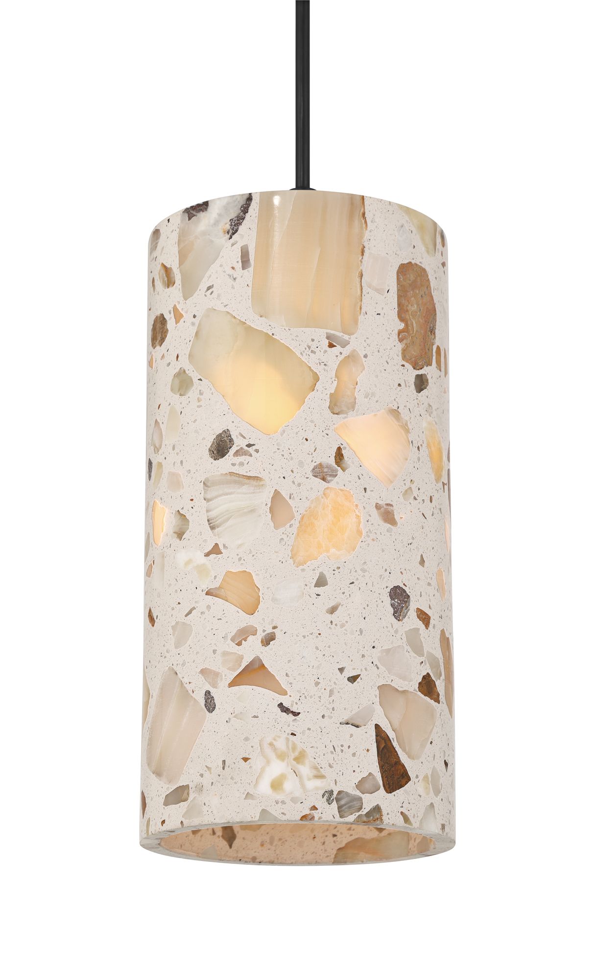 Image 3 Possini Euro Petroglyph 5" Wide Natural Stone Mini-Pendant Light more views