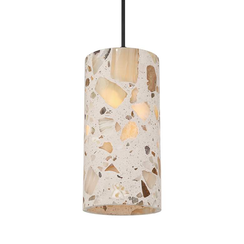 Image 3 Possini Euro Petroglyph 5" Wide Natural Stone Mini-Pendant Light more views