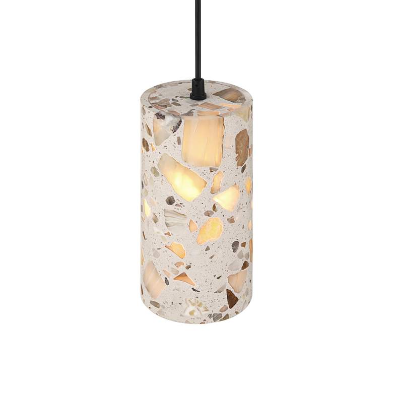 Image 4 Possini Euro Petroglyph 5" Wide Natural Stone Mini-Pendant Light more views