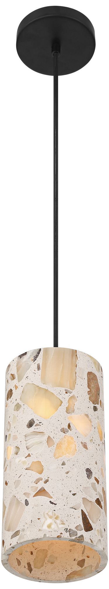 Possini Euro Petroglyph 5" Wide Natural Stone Mini-Pendant Light