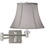 Possini Euro Pewter Gray Bell Brushed Nickel Swing Arm Wall Lamp