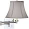 Possini Euro Pewter Gray Bell Chrome Plug-In Swing Arm Wall Lamp