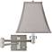 Possini Euro Pewter Gray Square Brushed Nickel Swing Arm Wall Lamp