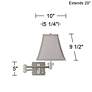 3_Possini Euro Pewter Gray Square Brushed Nickel Swing Arm Wall Lamp more views