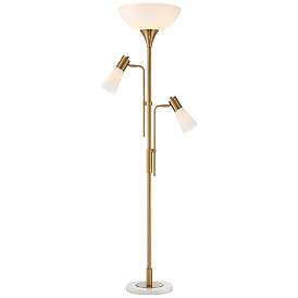 Image2 of Possini Euro Pharos 71" Tree Torchiere Floor Lamp with Marble Base