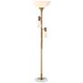 Possini Euro Pharos 71" Tree Torchiere Marble and Gold Floor Lamp in scene