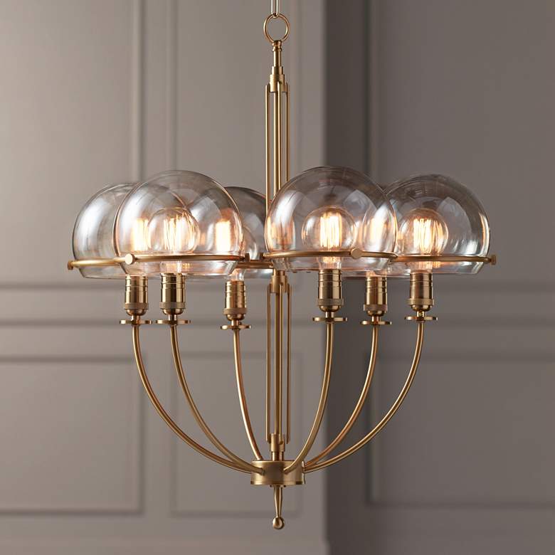 Image 1 Possini Euro Phileas 26" Wide Brass Chandelier