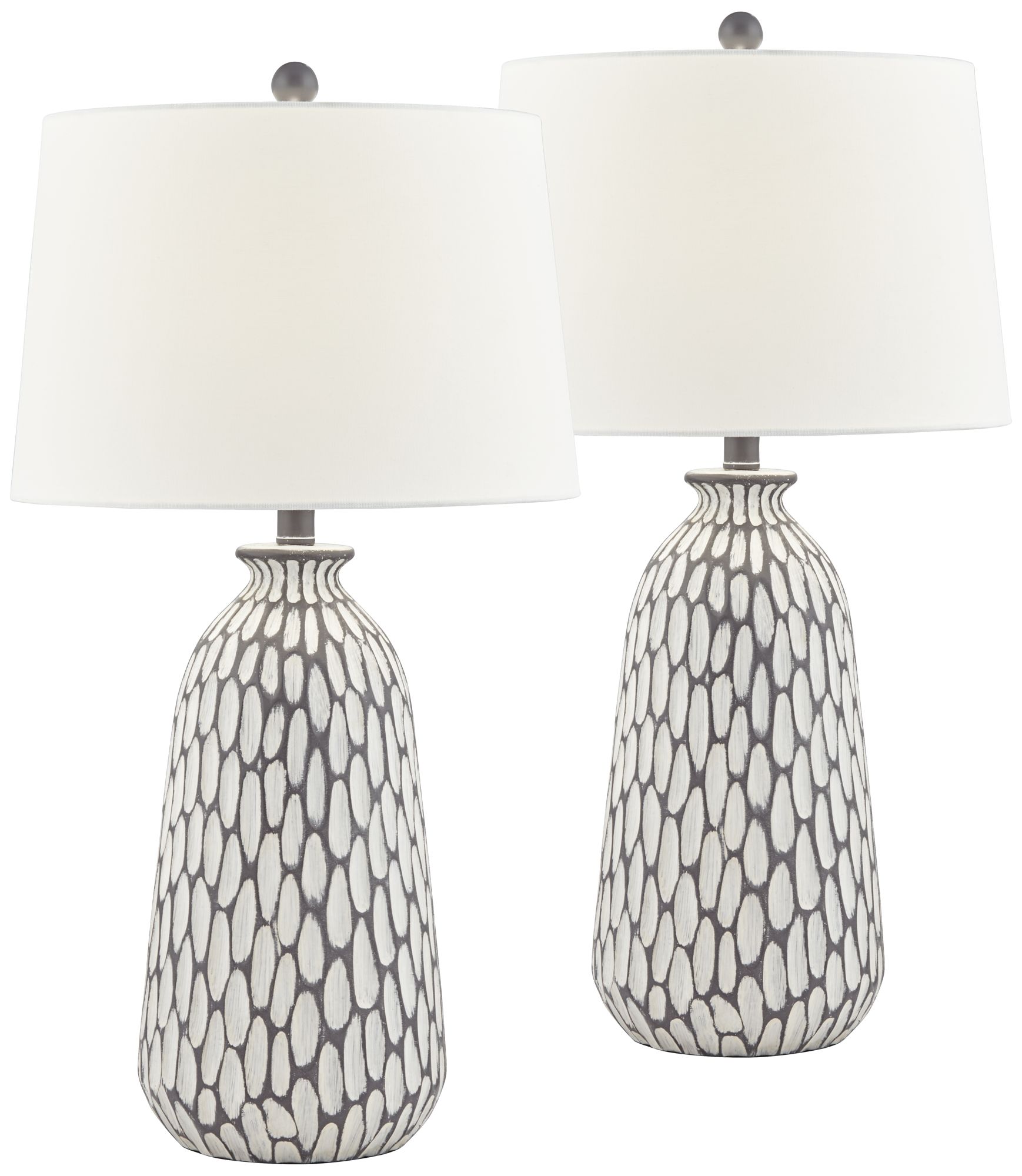 Image 3 Possini Euro Philip 28 1/4" Gray Wash Modern Table Lamps Set of 2