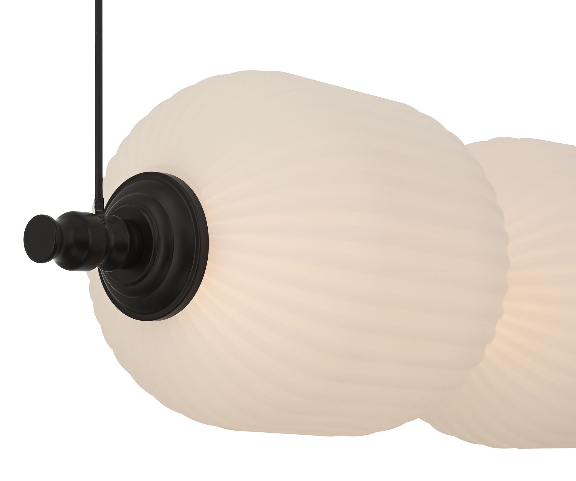 Image 3 Possini Euro Phobos 42 1/4"W Black and White LED Linear Pendant Light more views