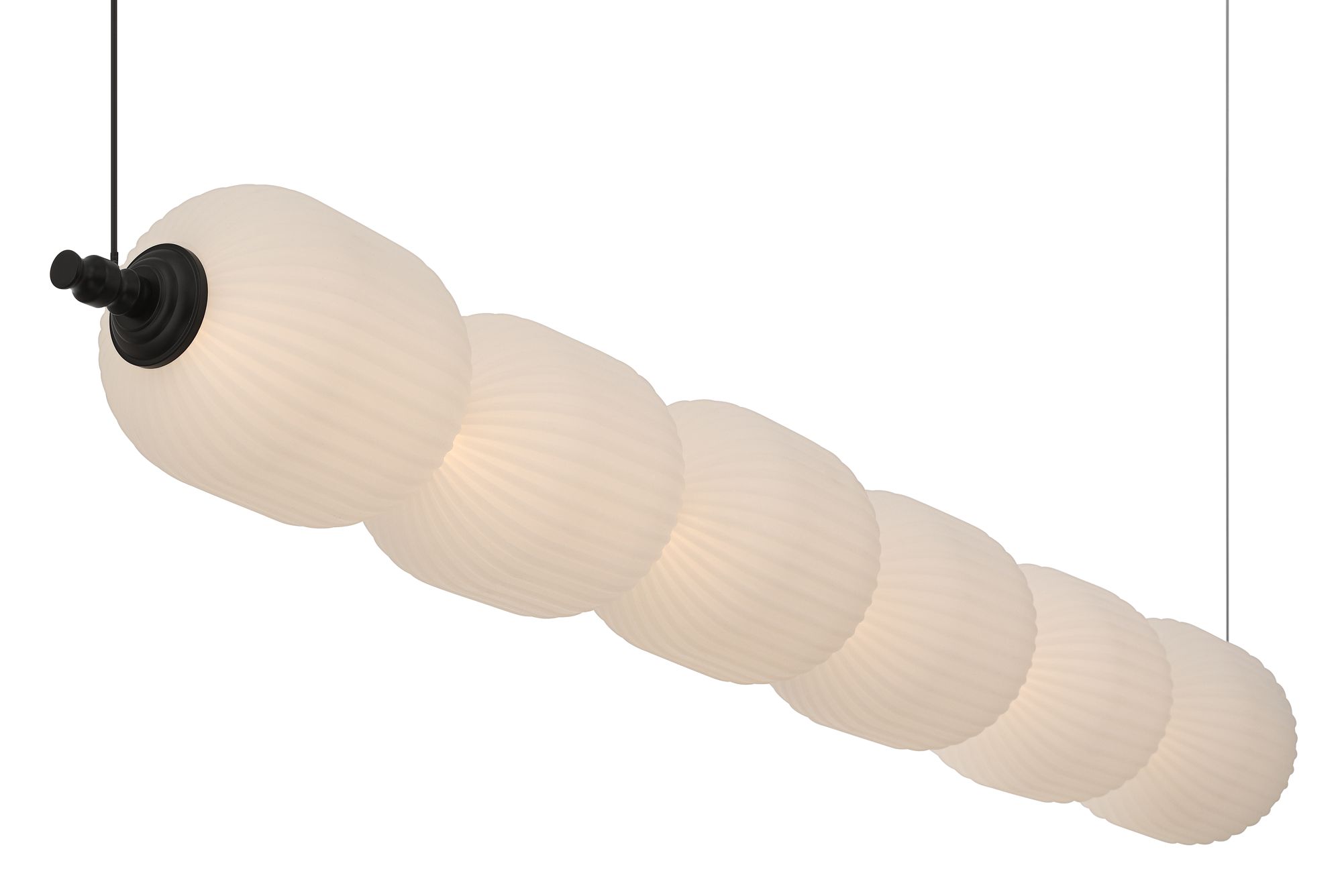 Image 4 Possini Euro Phobos 42 1/4"W Black and White LED Linear Pendant Light more views