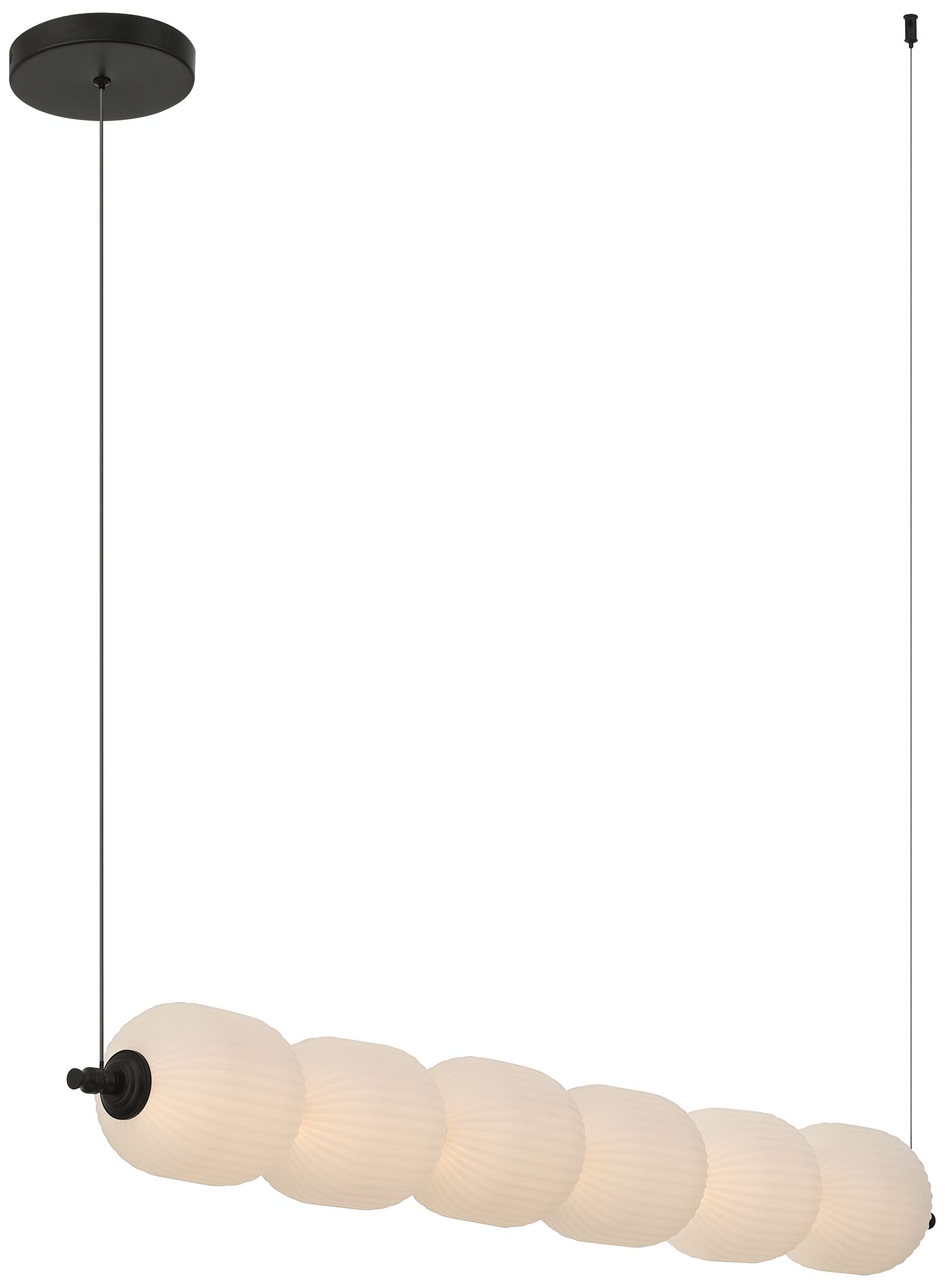 Image 7 Possini Euro Phobos 42 1/4"W Black and White LED Linear Pendant Light more views