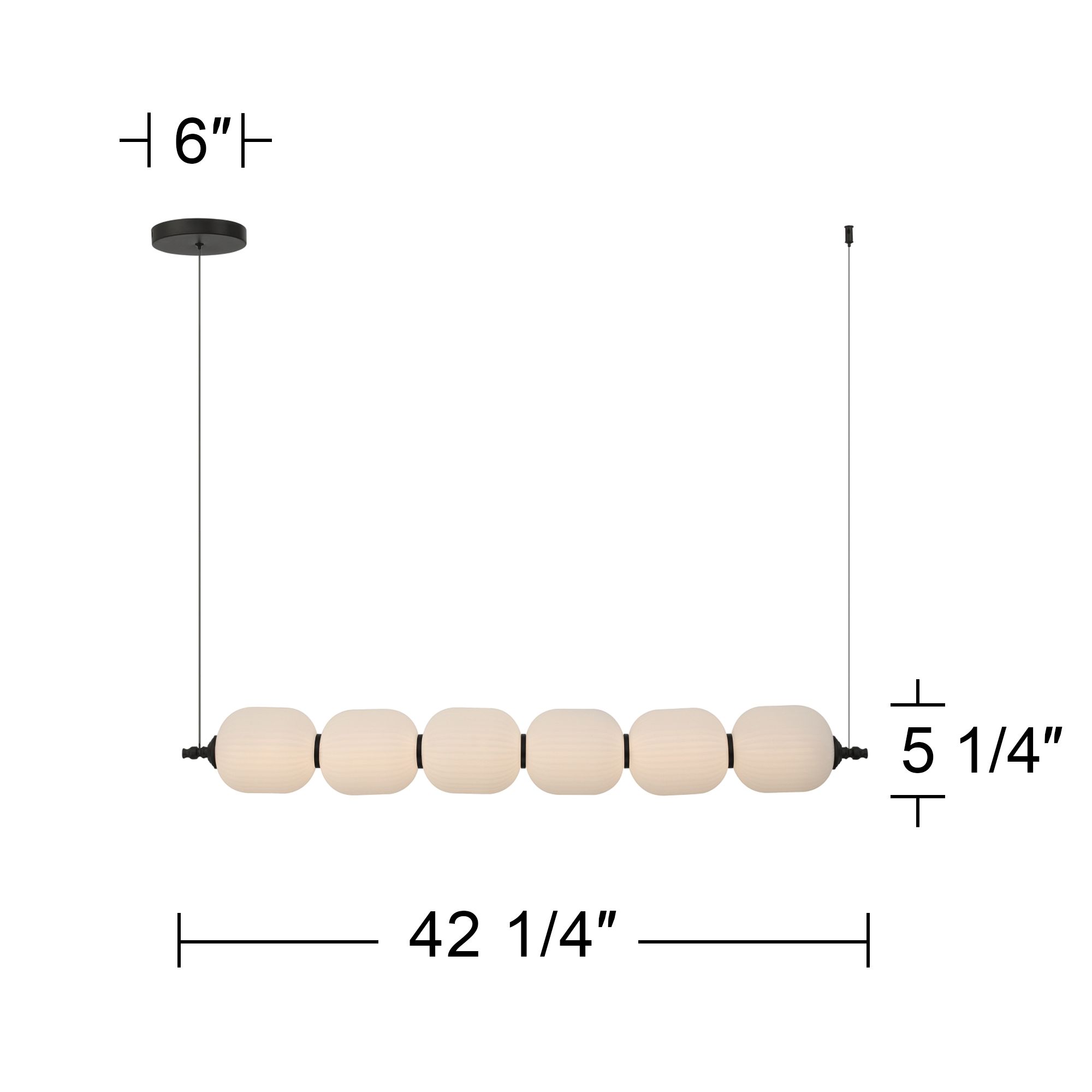 Possini Euro Phobos 42 1/4"W Black and White LED Linear Pendant Light