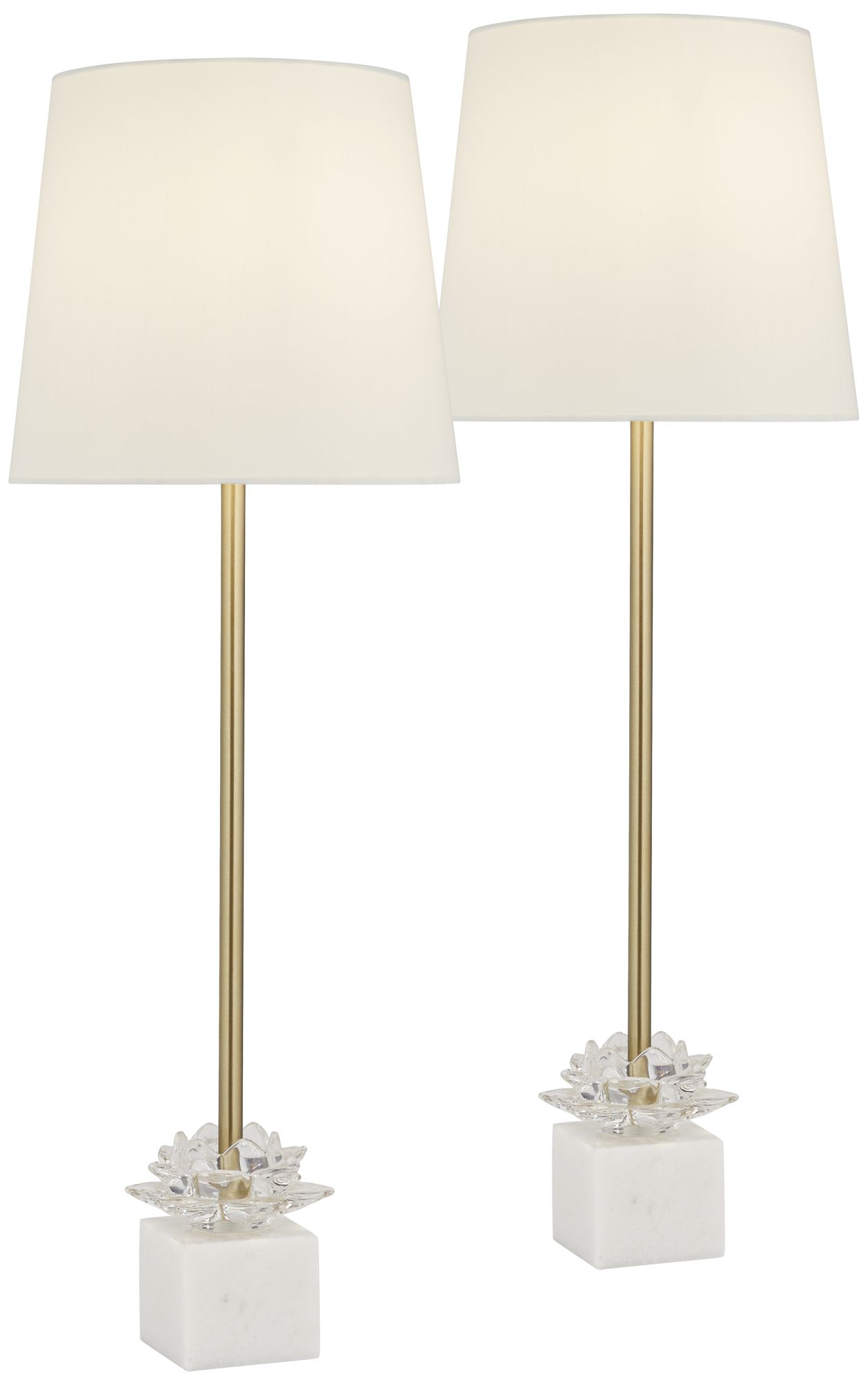Image 2 Possini Euro Phoebe 28 1/2" Luxe Gold and Marble Buffet Lamps Set of 2