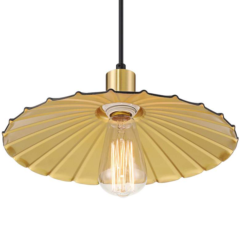Image 4 Possini Euro Piaza 12 1/4" Wide Black and Gold Pendant Light more views