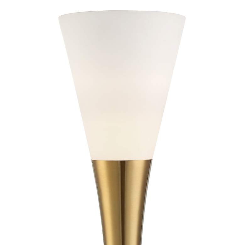 Image 4 Possini Euro Piazza 72 1/2" Brass and Black Torchiere Floor Lamp more views