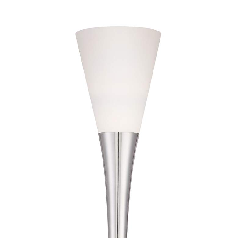 Image 4 Possini Euro Piazza 72 1/2" Brushed Nickel Modern Torchiere Floor Lamp more views