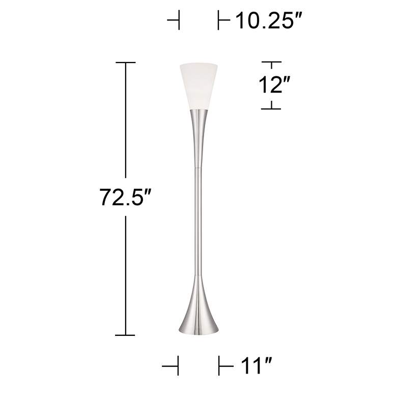 Image 6 Possini Euro Piazza 72 1/2 inch Brushed Nickel Modern Torchiere Floor Lamp more views