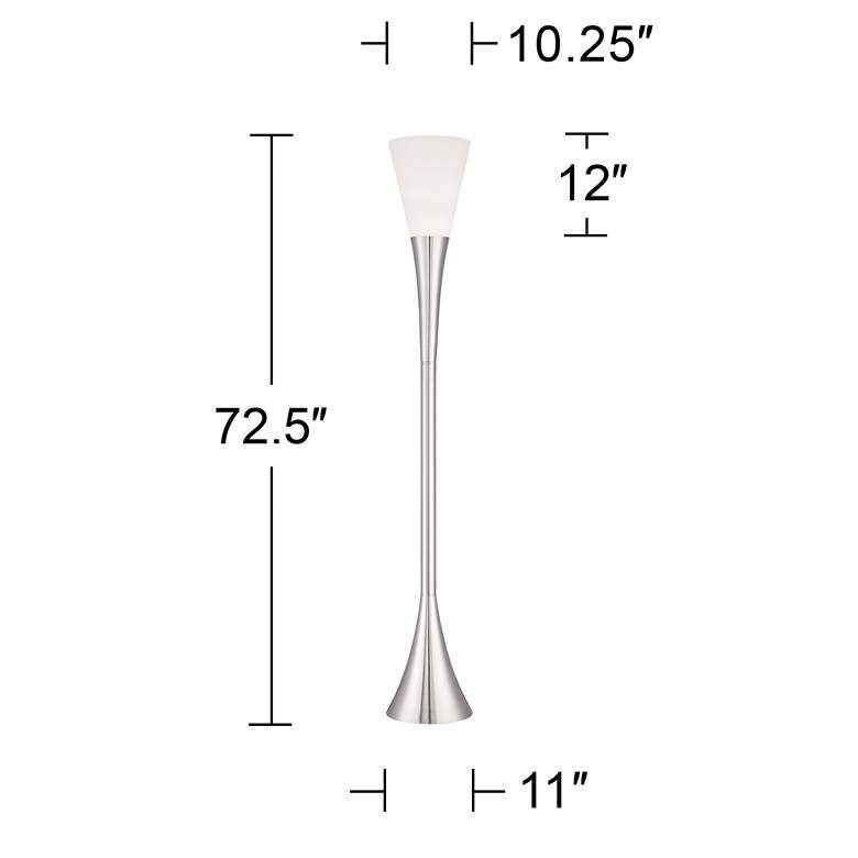 Image 6 Possini Euro Piazza 72 1/2" Brushed Nickel Modern Torchiere Floor Lamp more views