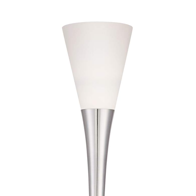 Image 2 Possini Euro Piazza 76.8" Nickel Torchiere Floor Lamp with Riser more views
