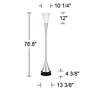 4_Possini Euro Piazza 76.8" Nickel Torchiere Floor Lamp with Riser more views