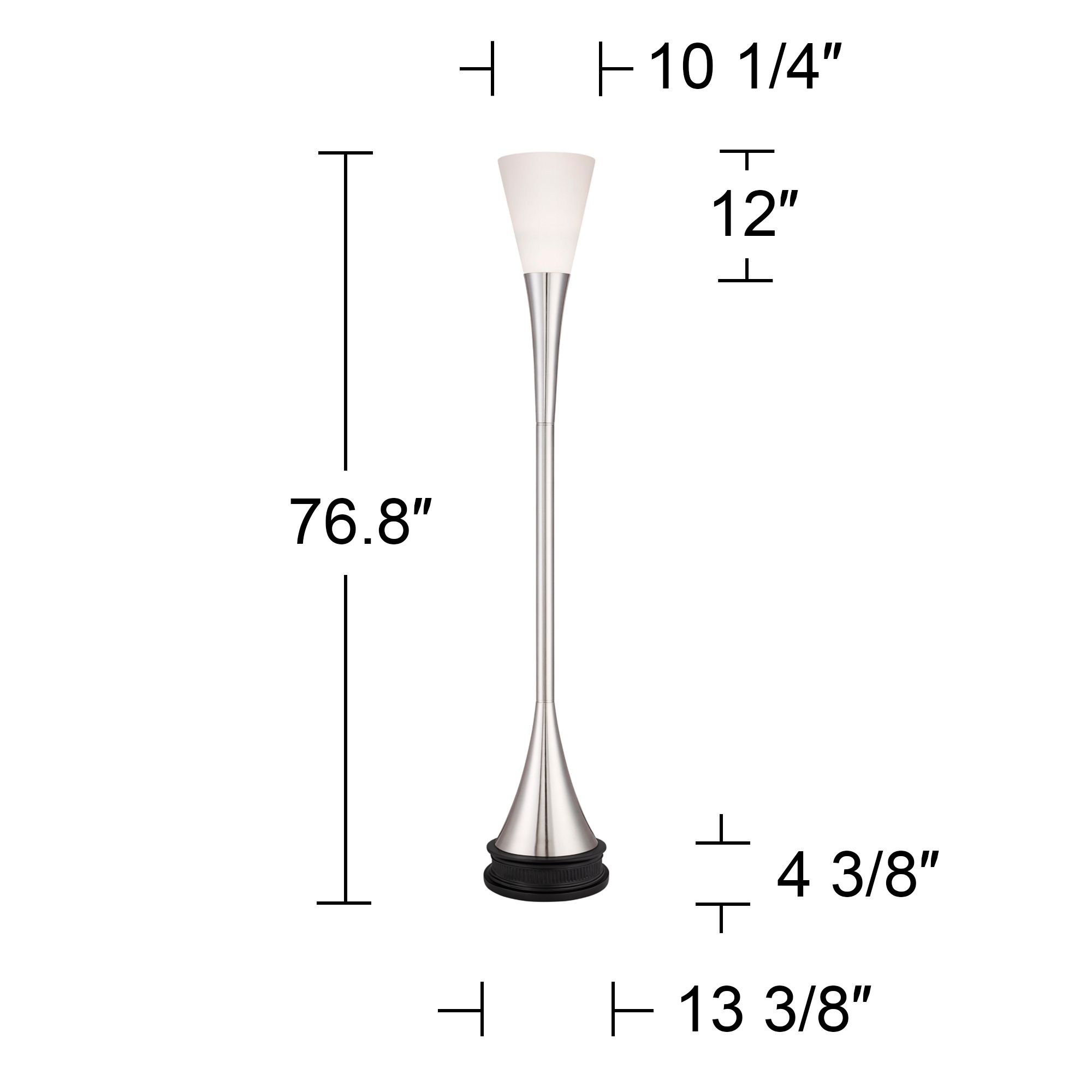 Image 4 Possini Euro Piazza 76.8" Nickel Torchiere Floor Lamp with Riser more views