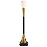 1_Possini Euro Piazza Brass and Black Torchiere Floor Lamp with Black Riser