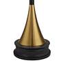3_Possini Euro Piazza Brass and Black Torchiere Floor Lamp with Black Riser more views