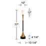 5_Possini Euro Piazza Brass and Black Torchiere Floor Lamp with Black Riser more views