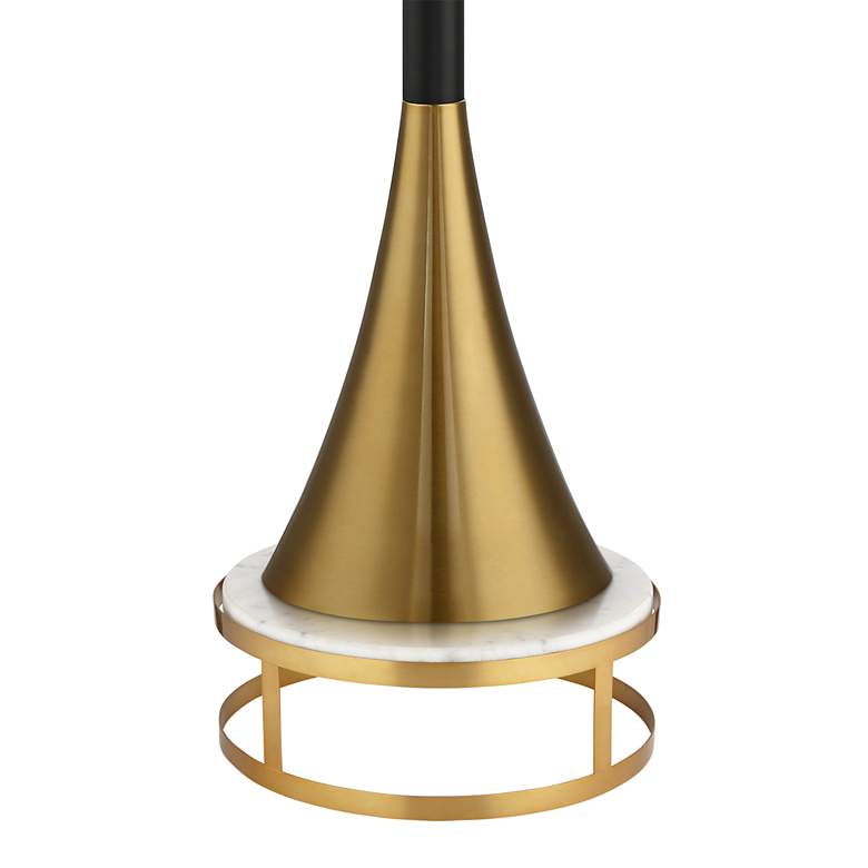 Image 3 Possini Euro Piazza Brass and Black Torchiere Floor Lamp with Riser more views