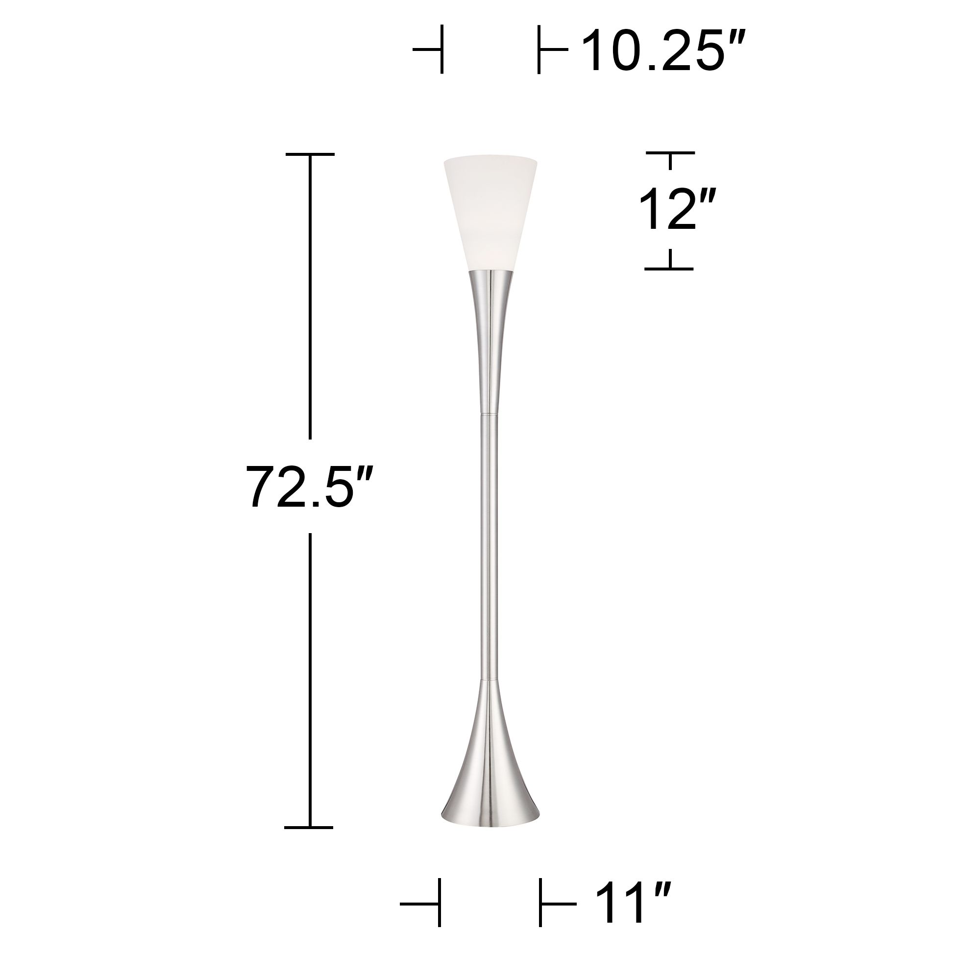 possini euro piazza brushed nickel torchiere floor lamp