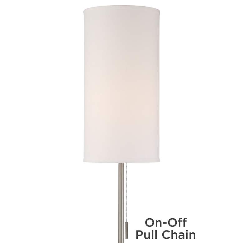 Image 4 Possini Euro Piccolo 60 1/2 inch Nickel Floor Lamp with Glass Tray Table more views