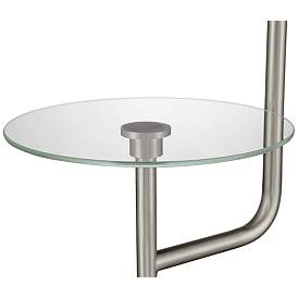Image5 of Possini Euro Piccolo 60 1/2" Nickel Floor Lamp with Glass Tray Table more views