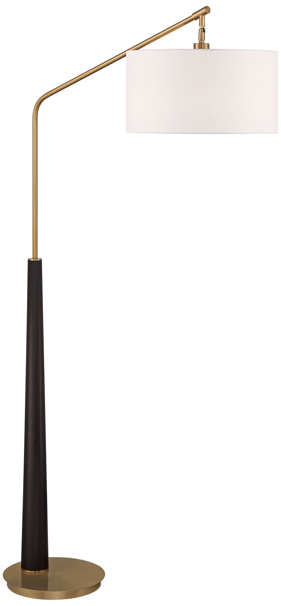 Possini Euro Pilar 72 1/2" Warm Gold and Espresso Arc Floor Lamp in scene