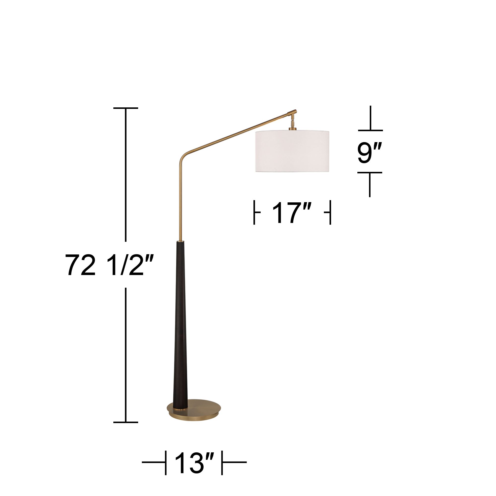 Possini Euro Pilar 72 1/2" Warm Gold and Espresso Arc Floor Lamp in scene