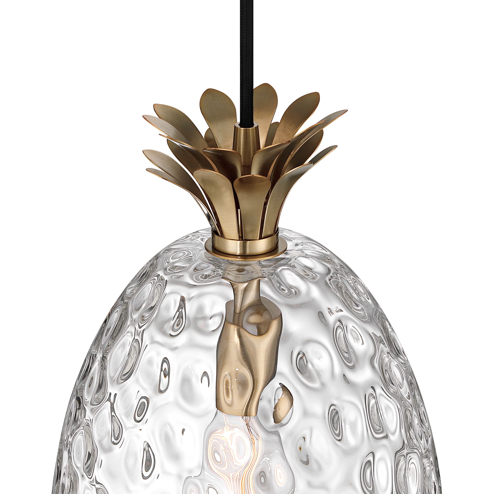 Image 3 Possini Euro Pineapple 10"W Warm Brass Hammered Glass Pendant Light more views