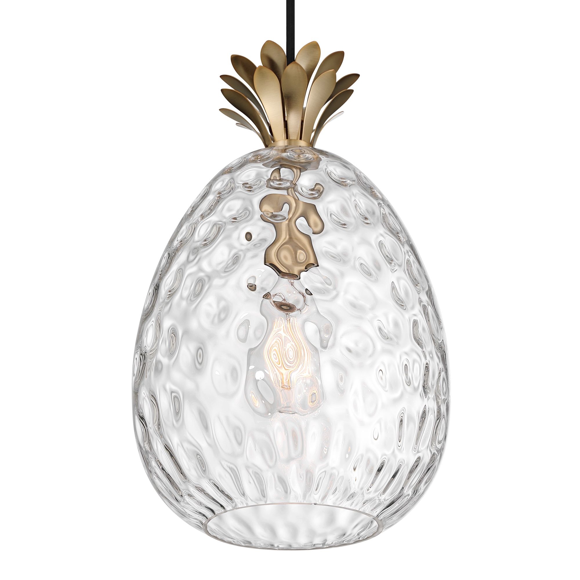 Image 5 Possini Euro Pineapple 10"W Warm Brass Hammered Glass Pendant Light more views