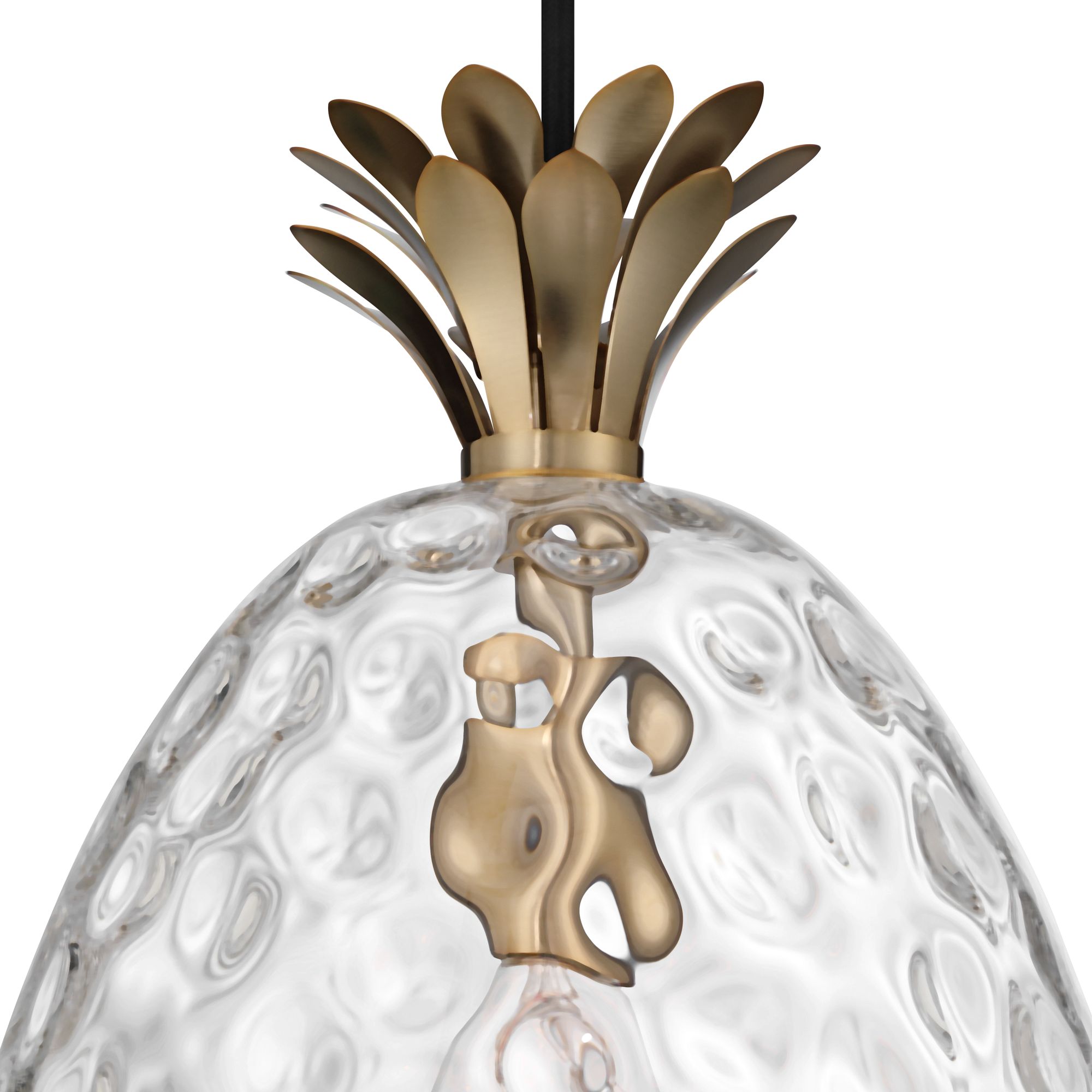 Image 6 Possini Euro Pineapple 10"W Warm Brass Hammered Glass Pendant Light more views