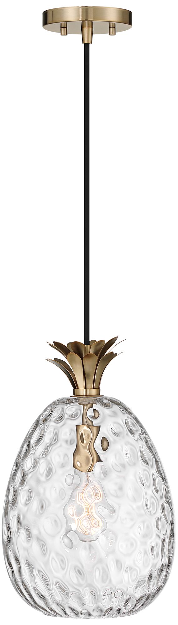 Image 7 Possini Euro Pineapple 10"W Warm Brass Hammered Glass Pendant Light more views