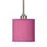 Possini Euro Pink Orchid 7" Wide Faux Silk Mini Pendant Light