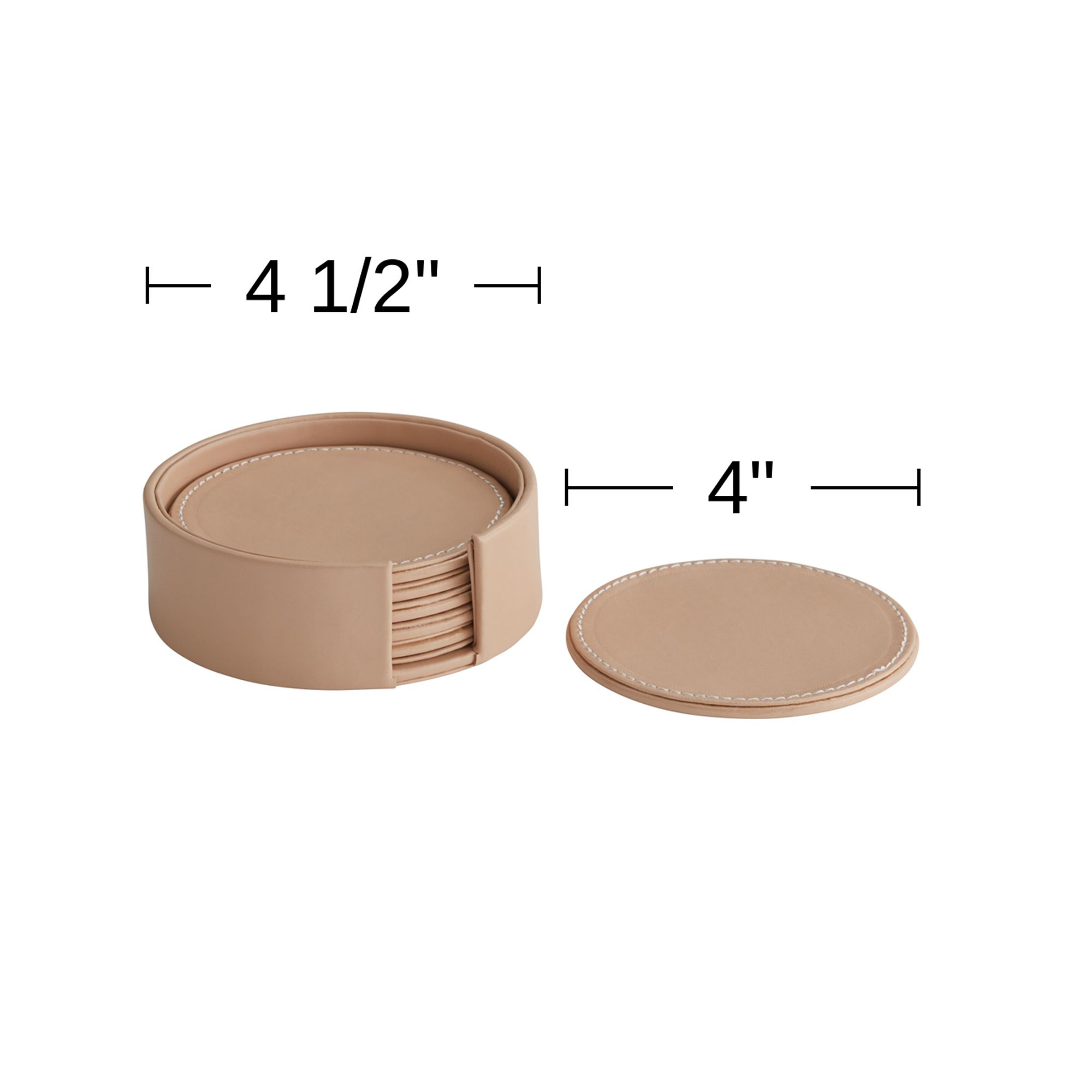 Possini Euro Pita Blush Beige Vegan Leather Coasters Set of 6