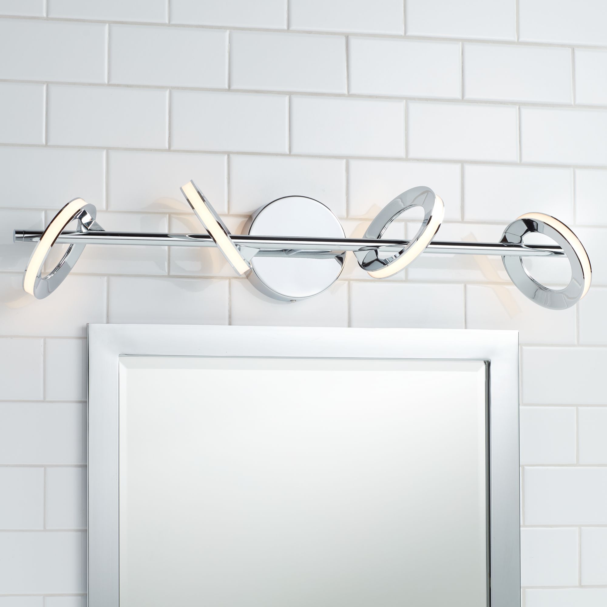 Chrome, Led, 25 - 29 In. Wide Bathroom Lighting | Lamps Plus