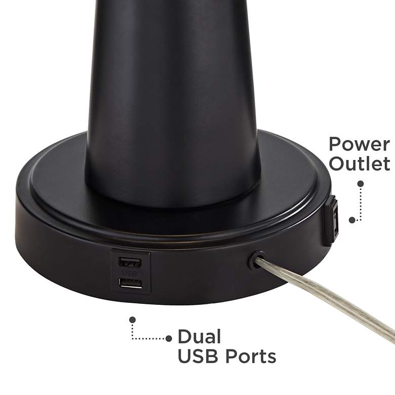 Image 5 Possini Euro Polano Metal Ribbon Outlet and Dual USB Table Lamp more views
